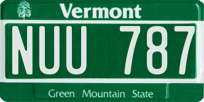 VT license plate NUU787