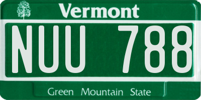 VT license plate NUU788