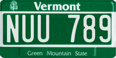VT license plate NUU789