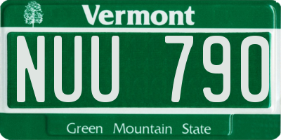 VT license plate NUU790