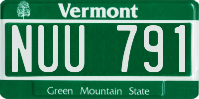 VT license plate NUU791