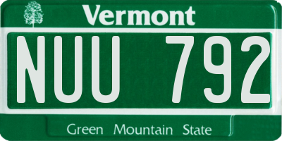 VT license plate NUU792