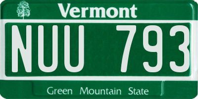 VT license plate NUU793