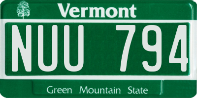 VT license plate NUU794