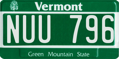 VT license plate NUU796