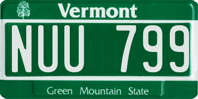 VT license plate NUU799