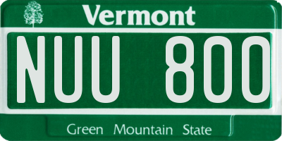 VT license plate NUU800