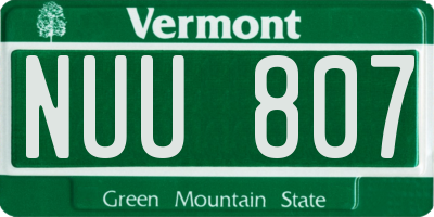 VT license plate NUU807