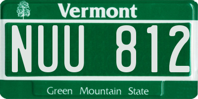 VT license plate NUU812