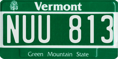 VT license plate NUU813