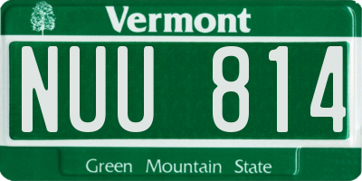 VT license plate NUU814