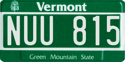 VT license plate NUU815