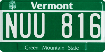 VT license plate NUU816