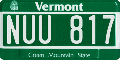 VT license plate NUU817
