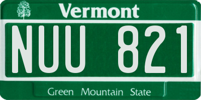 VT license plate NUU821