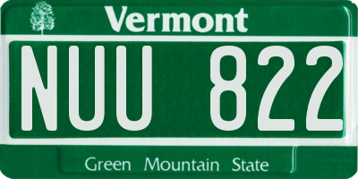 VT license plate NUU822