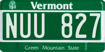 VT license plate NUU827