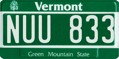VT license plate NUU833