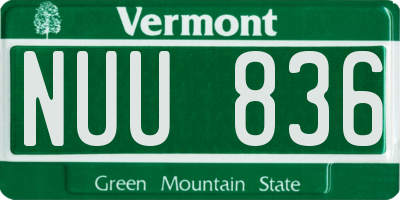 VT license plate NUU836