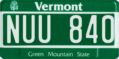 VT license plate NUU840