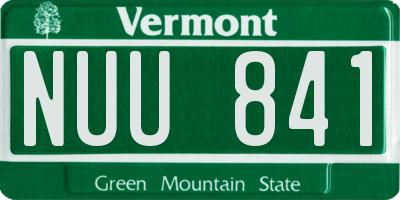 VT license plate NUU841