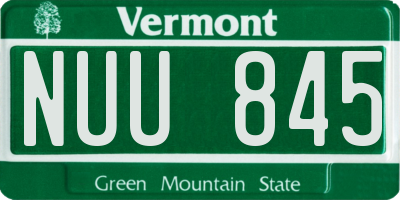 VT license plate NUU845