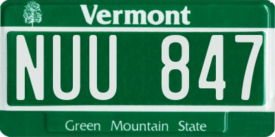 VT license plate NUU847