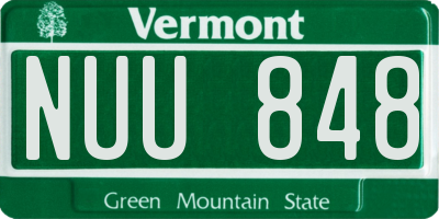 VT license plate NUU848