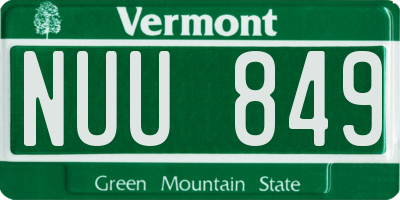 VT license plate NUU849