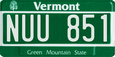 VT license plate NUU851