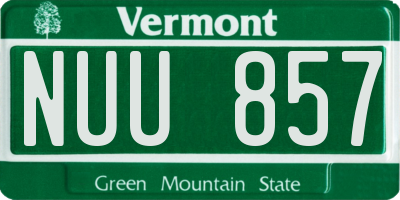 VT license plate NUU857