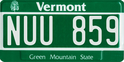 VT license plate NUU859