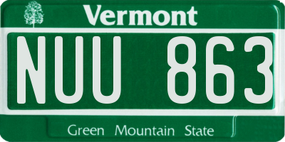 VT license plate NUU863