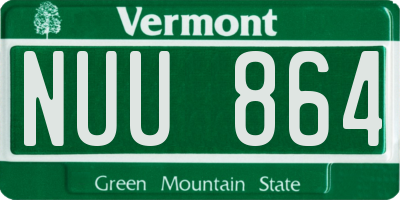 VT license plate NUU864