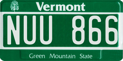 VT license plate NUU866