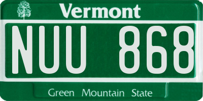 VT license plate NUU868