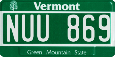 VT license plate NUU869