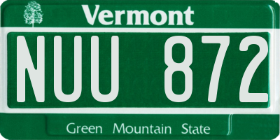 VT license plate NUU872