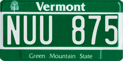 VT license plate NUU875