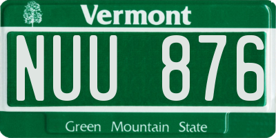 VT license plate NUU876