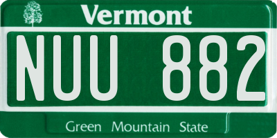 VT license plate NUU882
