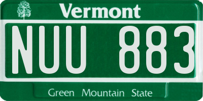 VT license plate NUU883