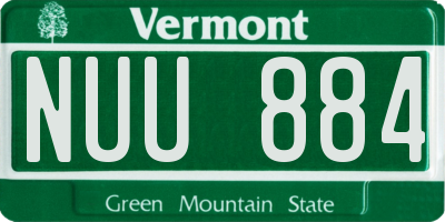 VT license plate NUU884