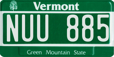 VT license plate NUU885