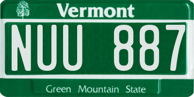 VT license plate NUU887