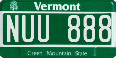 VT license plate NUU888