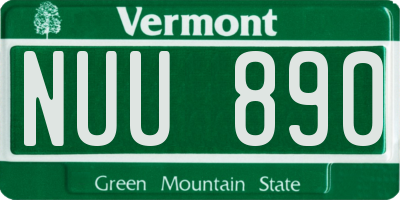 VT license plate NUU890