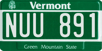VT license plate NUU891