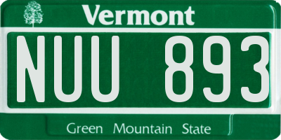 VT license plate NUU893