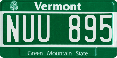 VT license plate NUU895